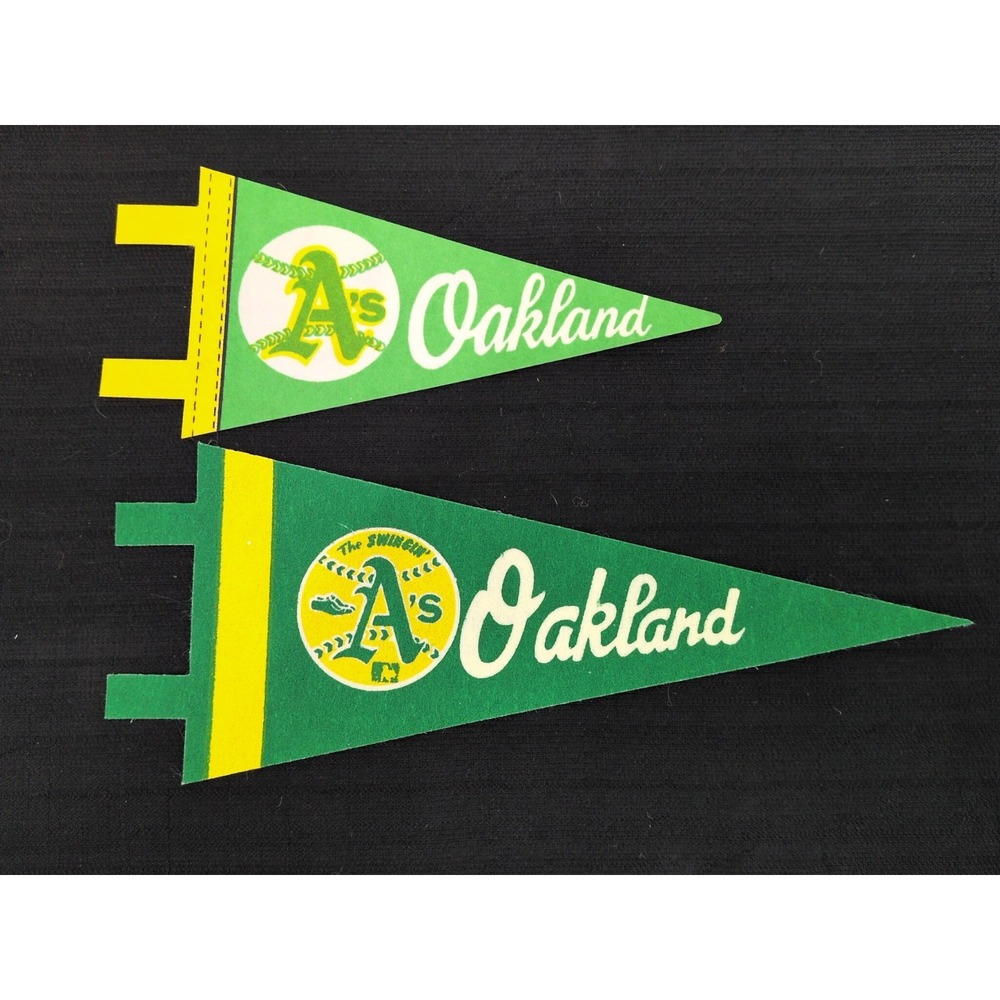 Oakland A's Mini Pennant VTG 4"x9"   3.5"X7" MLB Collectible Flag 60s 70s